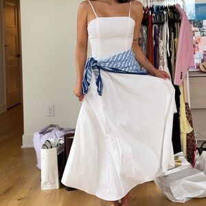 ZARA NEW striped scarf midi dress